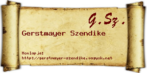 Gerstmayer Szendike névjegykártya